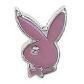 Silver Plated Playboy Expoxy Chain in Pink 