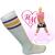 Holly Madison Skater Socks White w/ Purple & Yellow Stripes